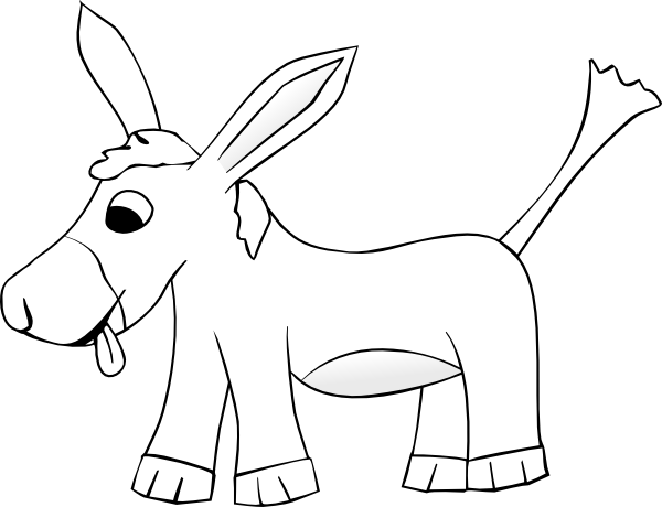 How To Set Use Donkey Outline Svg Vector (600x460), Png Download