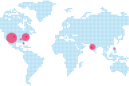 Graphic Freeuse Download Map Dots Png K Pictures Full - Spin Collective World Map Wall Sticker (450x300), Png Download