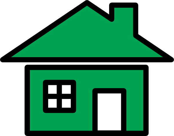 Green Home Icon Png (600x469), Png Download
