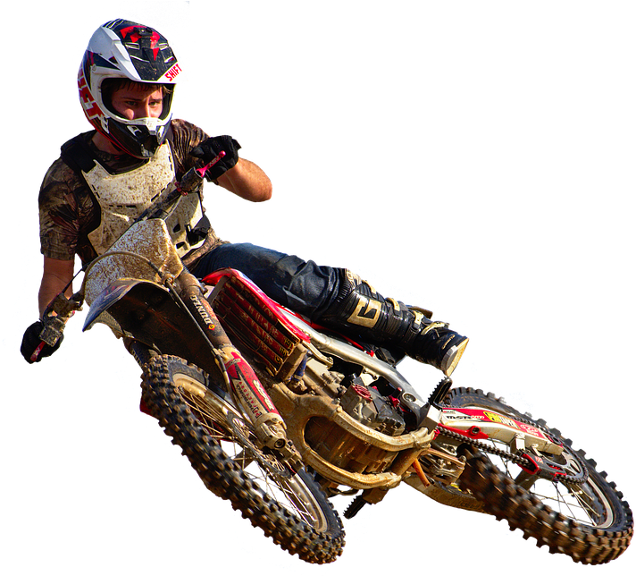 Motocross, Whip, Dirtbike, Rider, Motorcycle, Honda - Motor Cross Background Tersnparan (960x716), Png Download