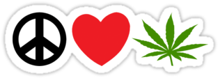 Weed Clipart Peace - Weed Sticker (375x360), Png Download