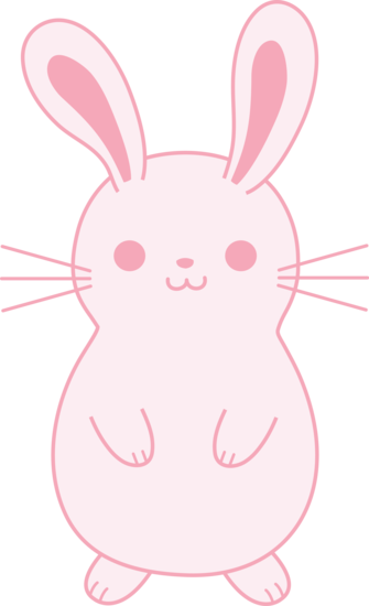 Jpg Royalty Free Cute Pink Easter Bunny Free Clip Art - Rabbit Clip Art Black (335x550), Png Download