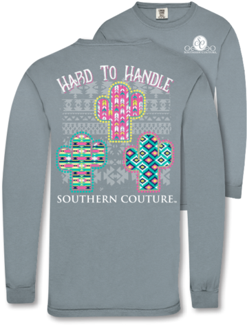 Southern Couture Hard To Handle Comfort Colors Long - Comfort Colors Adult 6014 Heavyweight Rs Long-sleeve (429x480), Png Download