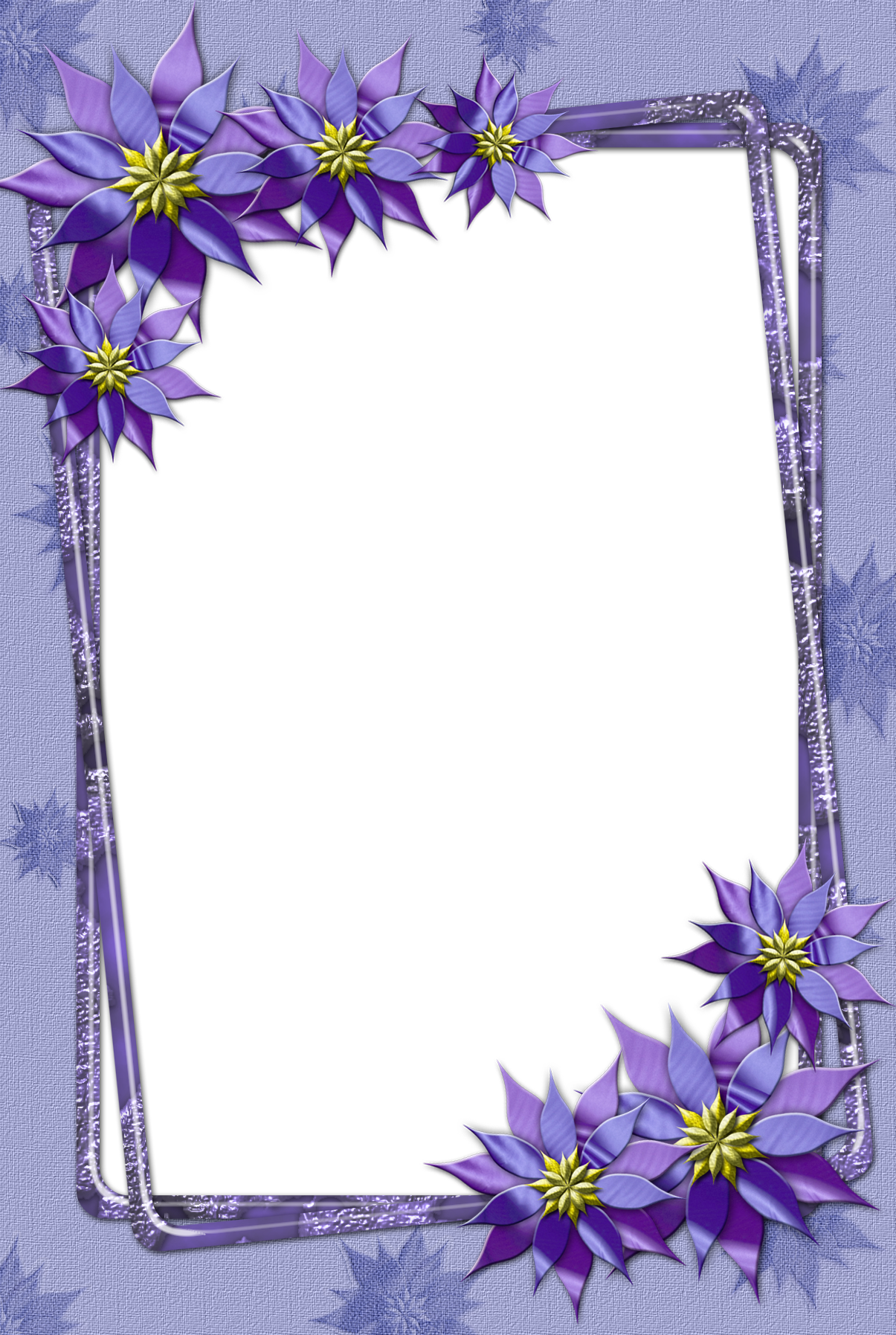 Go To Image - Purple Flowers Borders And Frames (1205x1795), Png Download