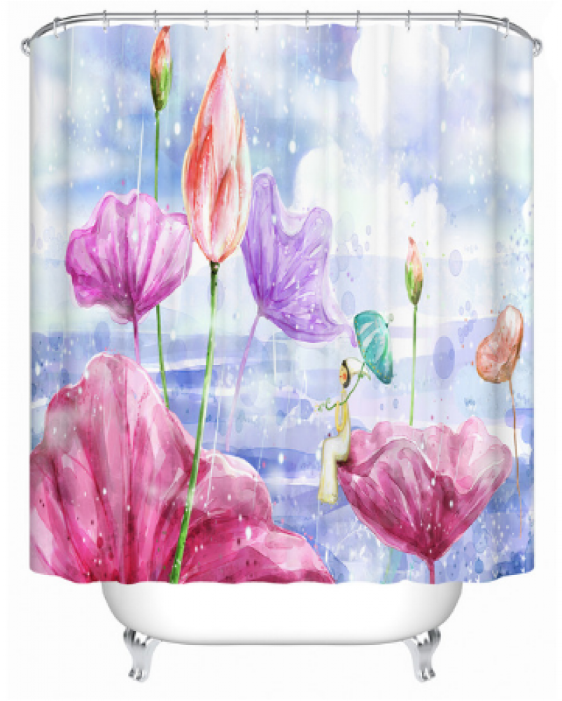 3d Mouldproof Sitting Elephant Printed Polyester Blue (1000x1000), Png Download