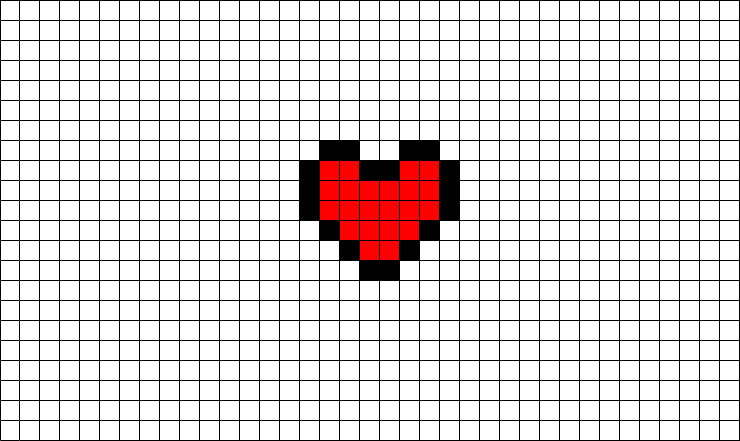Pixel Art Easy Heart (740x441), Png Download