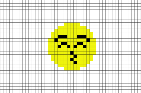 Heart Eye Emoji Pixel Art (480x317), Png Download