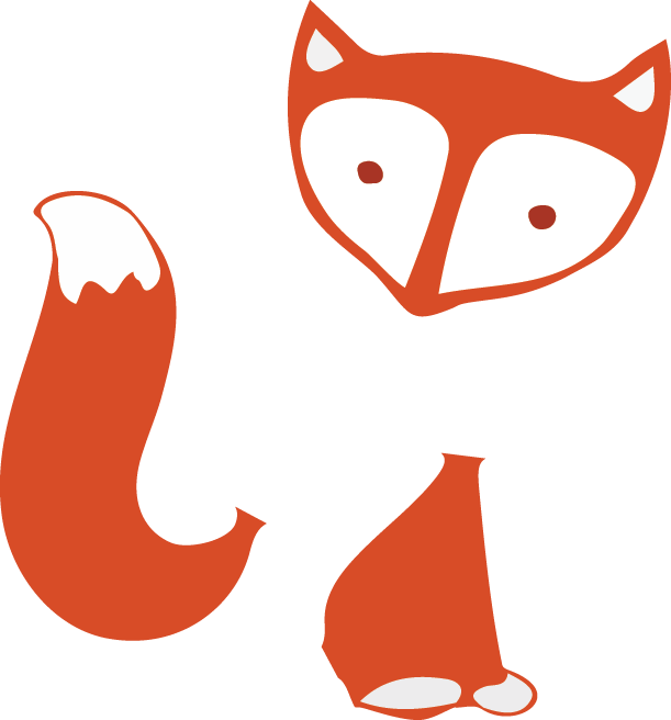 Fox In 3 Pieces - Fox Tail Clipart (611x656), Png Download