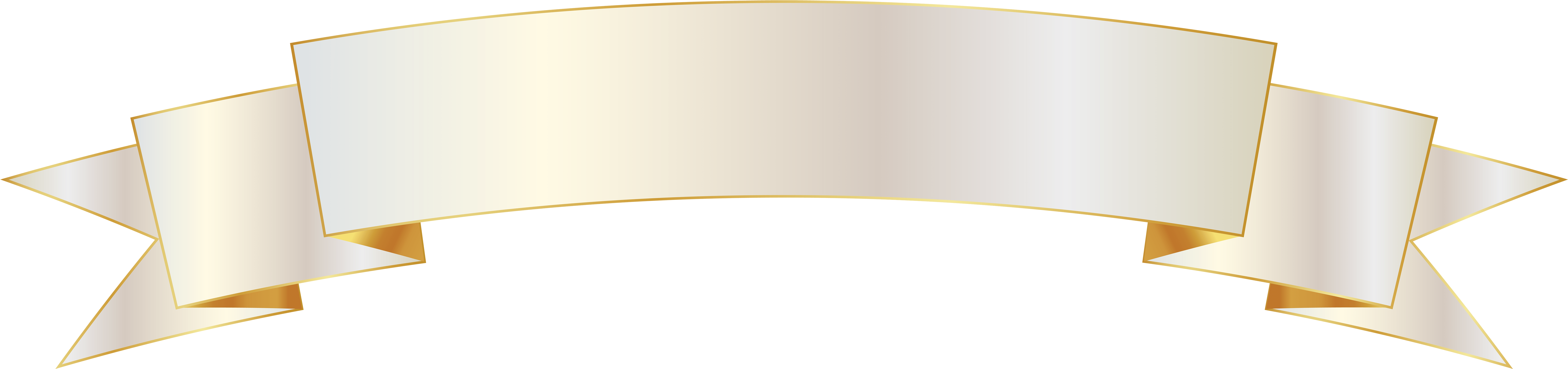 White And Gold Banner Png Image Gallery Yopriceville - Portable Network Graphics (8000x1987), Png Download