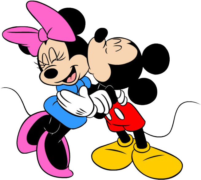 Mickey And Minnie Mouse Clipart - Happy Kiss Day Cartoon (679x600), Png Download
