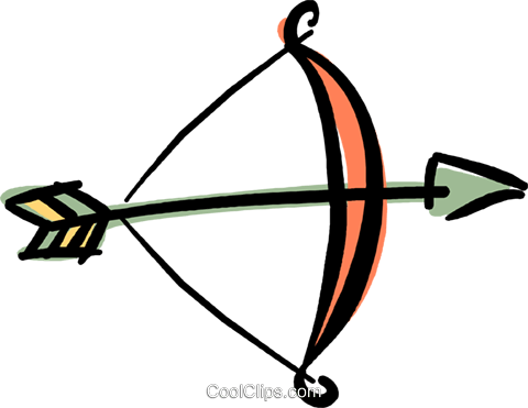 Bow & Arrow Royalty Free Vector Clip Art Illustration - Bow And Arrow (480x371), Png Download