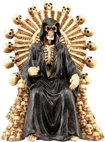 Grim Reaper On Skull Throne Statue - Death (555x555), Png Download