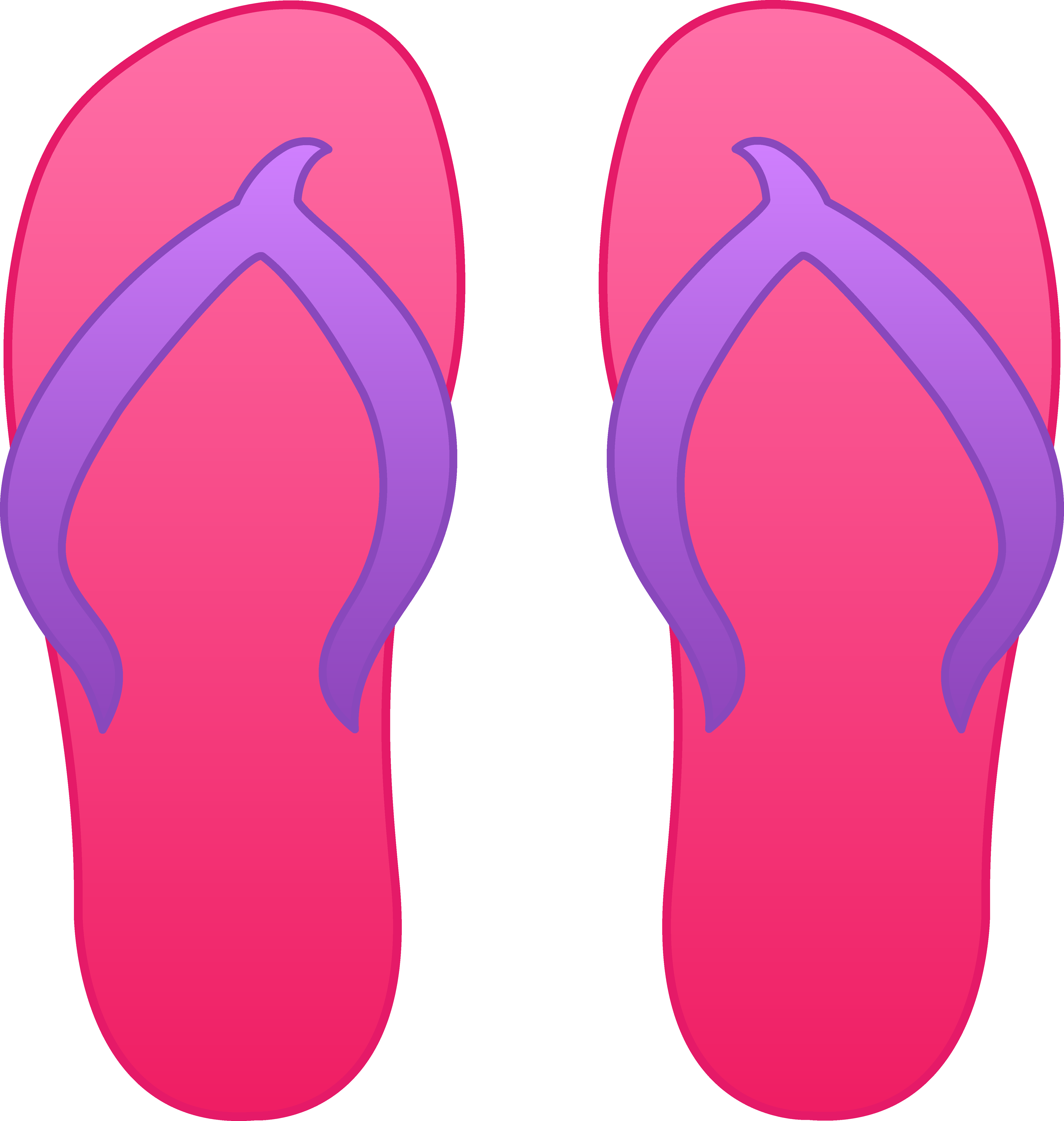 Pink Flip Flops - Flip Flops Clip Art (5124x5398), Png Download