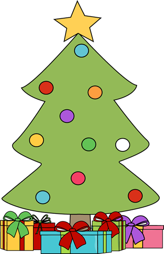 Christmas Tree With Presents Clipart - Christmas Tree And Presents Clip Art (323x500), Png Download