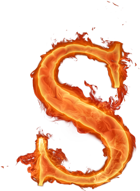 Alfabeto Hecho Con Fuego - Letra S Em Fogo (309x415), Png Download