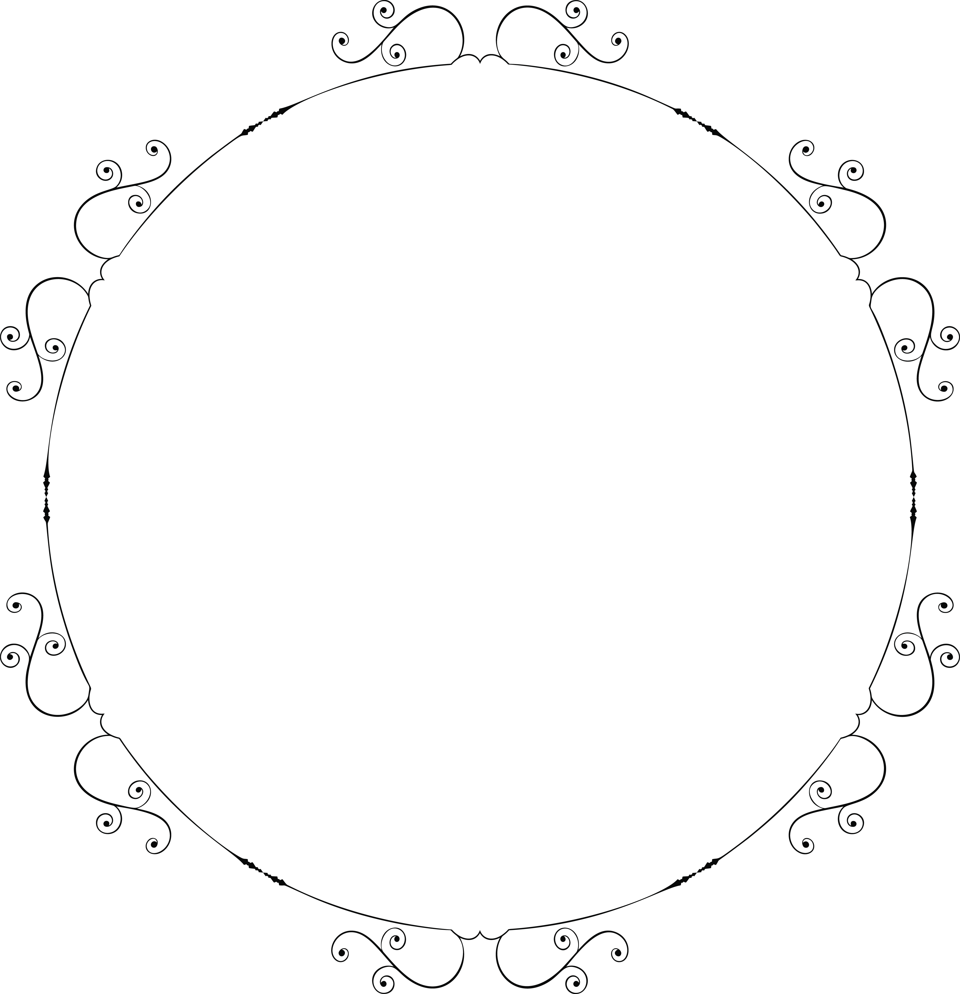 Free Clipart Of A Round Swirl Frame - Clip Art (4000x4143), Png Download