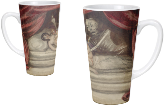 Large Latte Mug Color Changing Nude Woman, Cupid, Skeletal - Mug (600x400), Png Download
