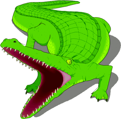 Funny Alligator Clip Art Crocodile Pictures 5 - Cartoon Alligator Open Mouth (400x408), Png Download