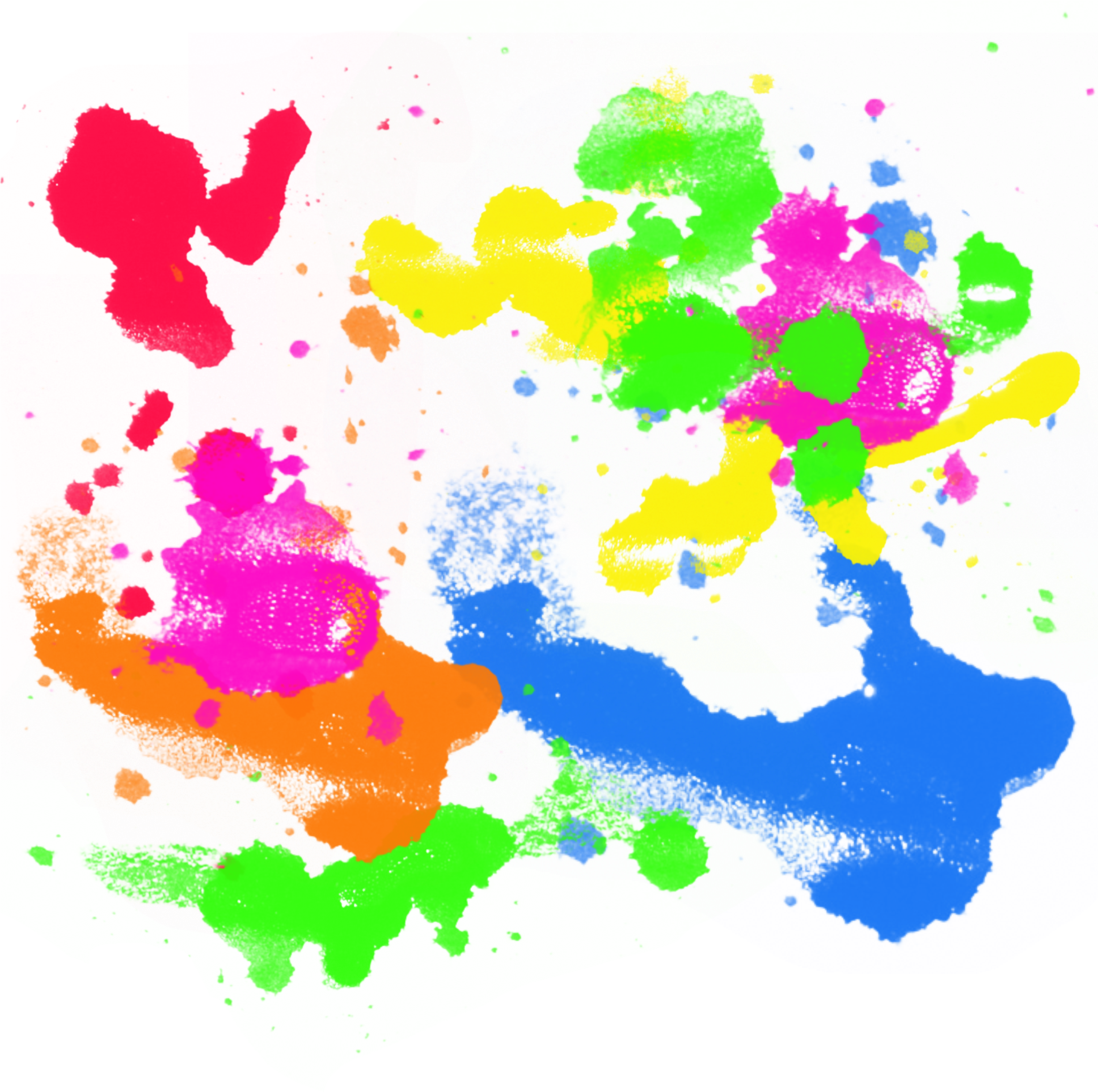 Colorful Splatter Png - Color Splash Art Png (3000x3000), Png Download