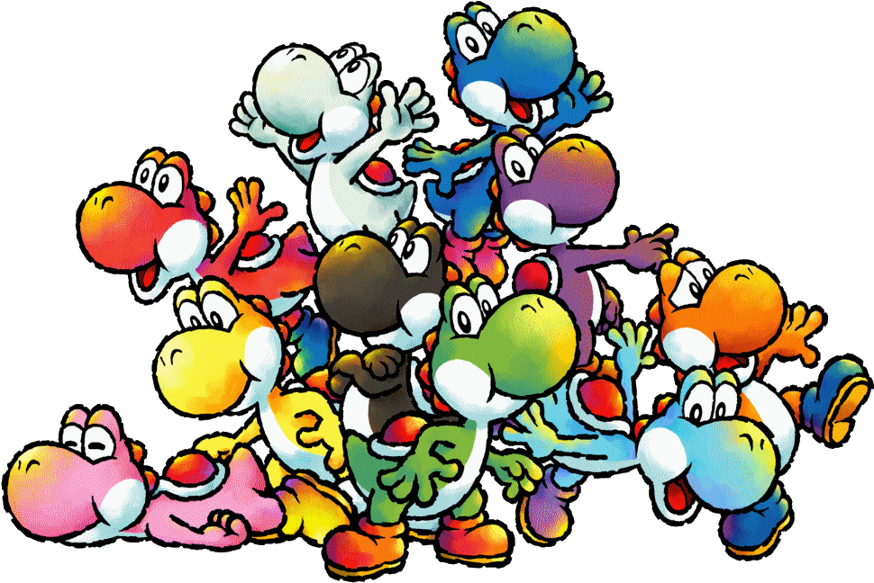 Yoshi Island Png - Yoshi's Island All Yoshis (1024x739), Png Download