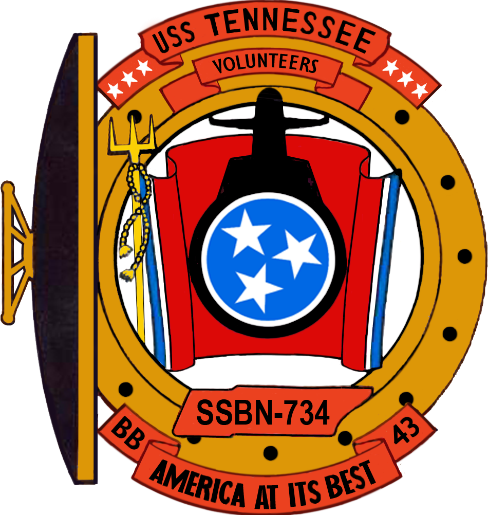 Uss Tennessee Ssbn 734 Coa - Uss Tennessee Ssbn 734 Logo (950x1002), Png Download