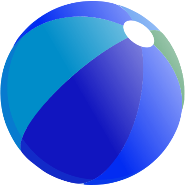 Beach Ball Vector Clip Art - Blue Beach Ball Clipart (600x600), Png Download