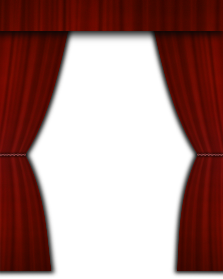 Download Curtain Clipart Torn - Red Curtain Frame Png (774x1032), Png Download