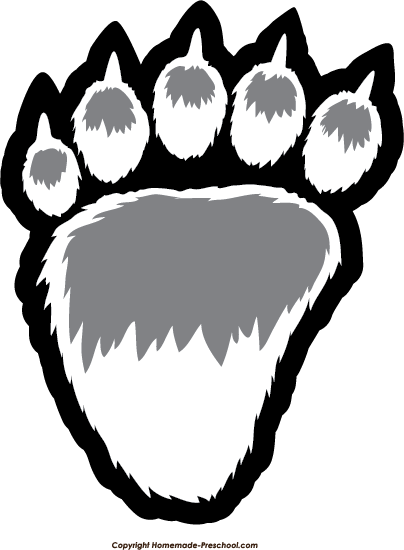 Free Paw Prints Clipart - Polar Bear Paw Clipart (404x550), Png Download
