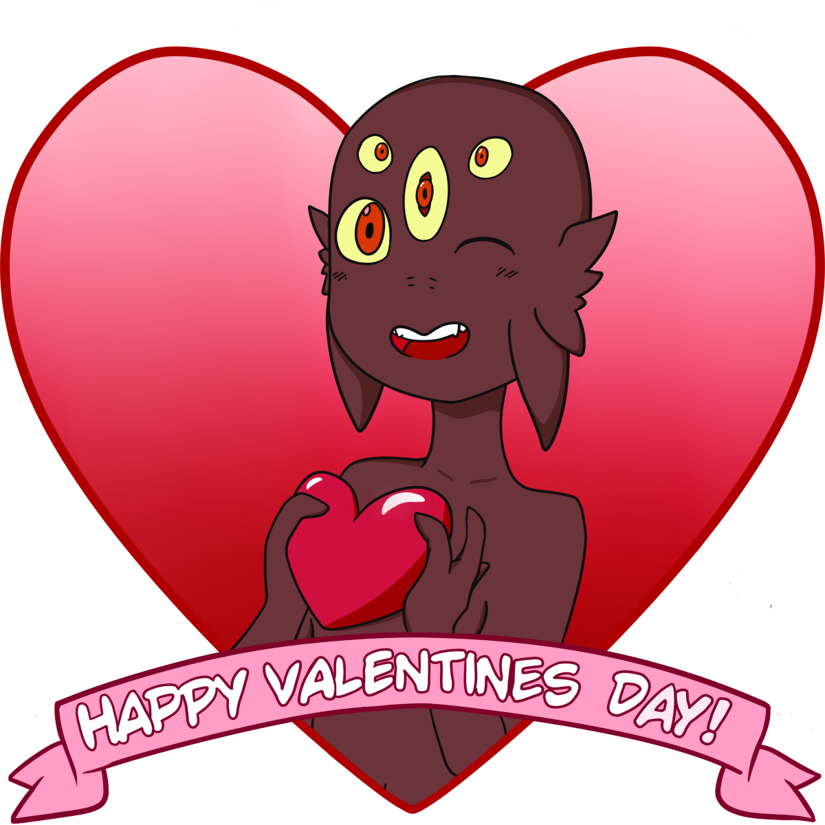 Happy Valentines Day - Cartoon (1200x1200), Png Download