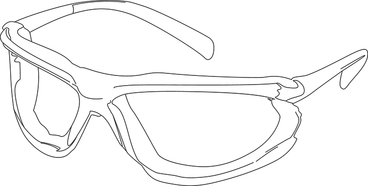 Eye Protection - Line Art (723x365), Png Download