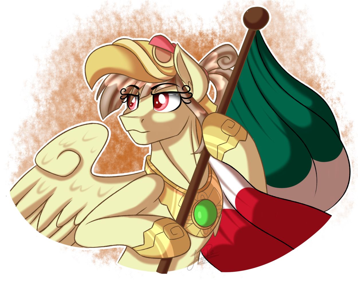 Jack-pie, Aztec, Flag, Mexican, Mexico, Nation Ponies, - Cartoon (1280x1002), Png Download