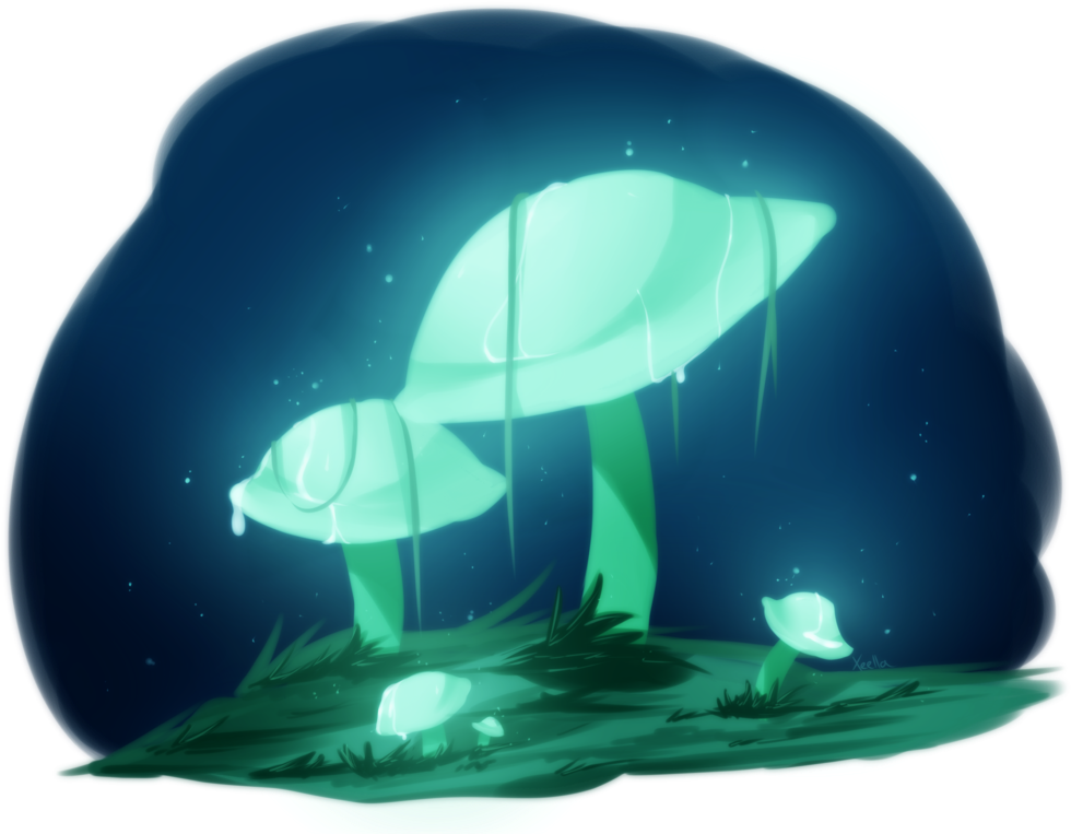 28 Collection Of Glowing Mushroom Drawing - Glowing Mushroom Drawing (990x807), Png Download