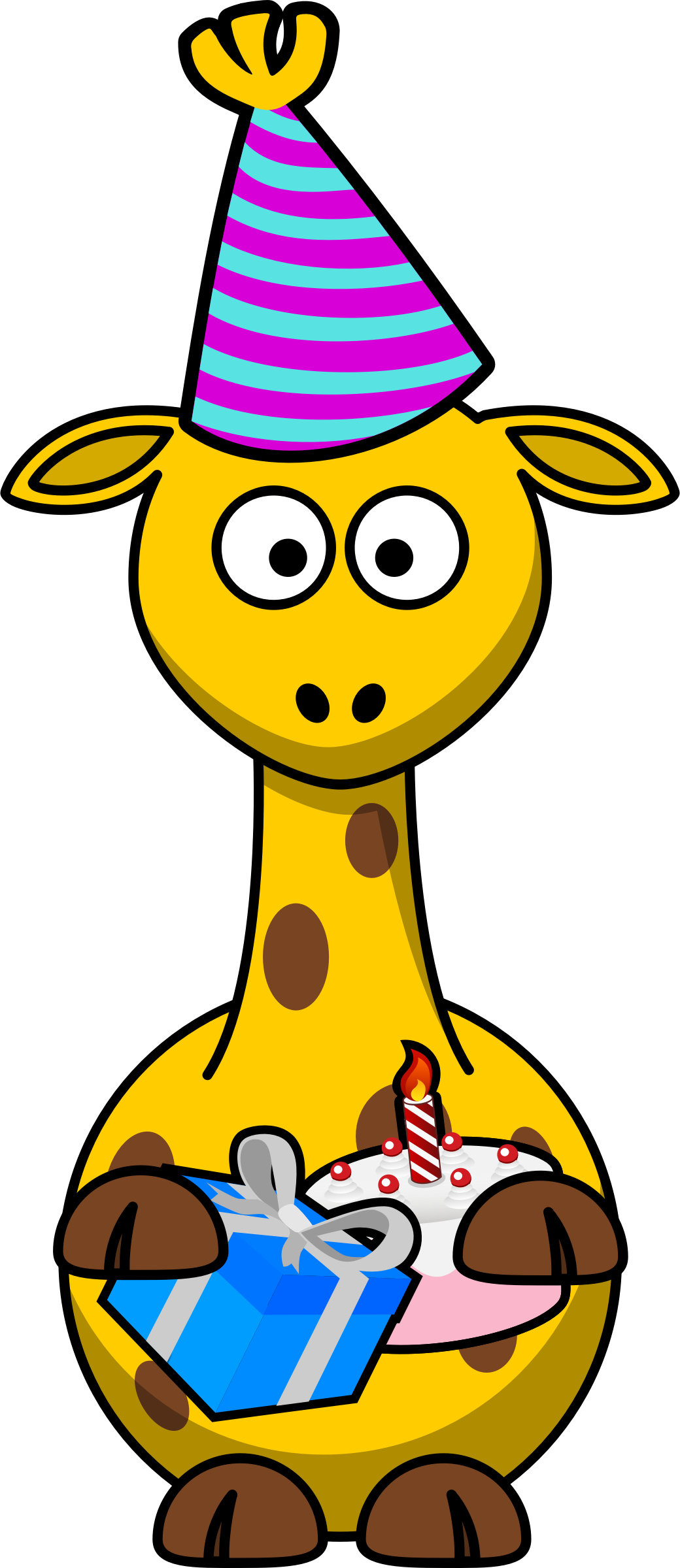 Cartoon Giraffe (347x800), Png Download