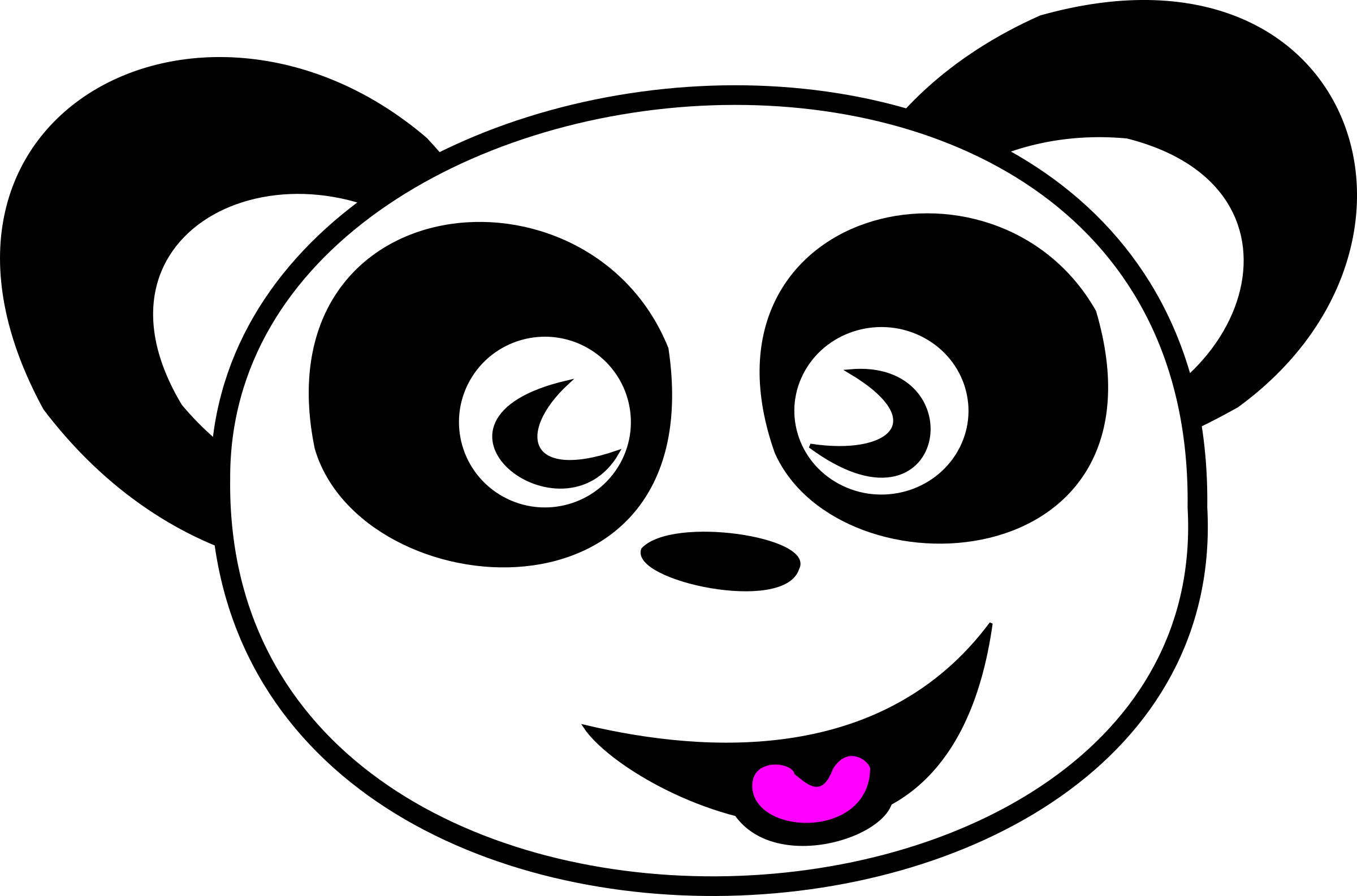 Happy Panda Face Clipart Png For Web (900x596), Png Download