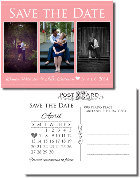 Save The Date Multiple Photos In Lakeland Florida - Florida (456x580), Png Download