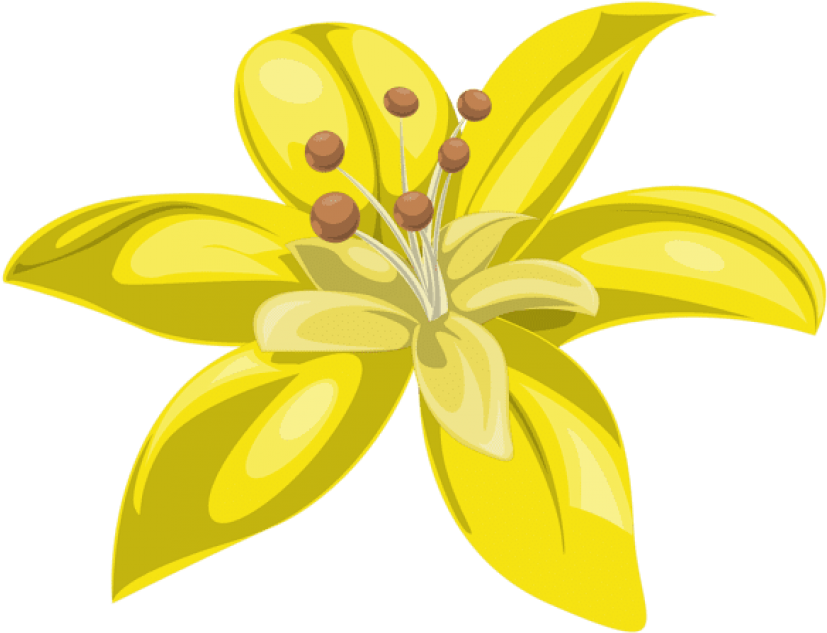 Yellow Flower Decor Png Clipartu200b - Yellow Flowers In Png (600x457), Png Download