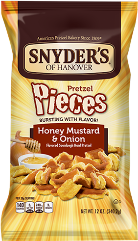 Honey Mustard & Onion - Snyder's Honey Mustard Onion Pretzel Pieces (290x490), Png Download