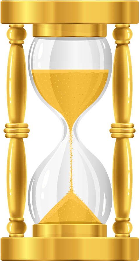Free Png Gold Sand Clock Png Images Transparent - Golden Hourglass (480x899), Png Download