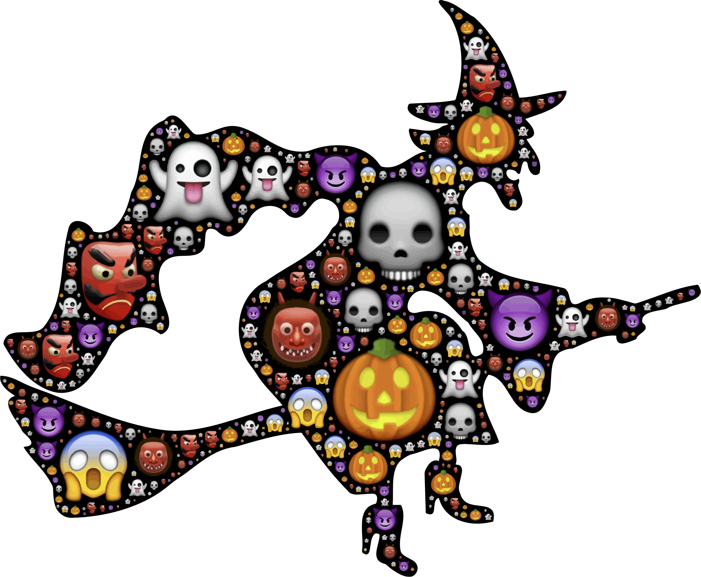 This Free Icons Png Design Of Colorful Halloween Witch (2352x1935), Png Download