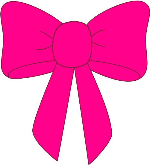 Black Bowtie Clip Art Clipart - Pink Bow (600x600), Png Download