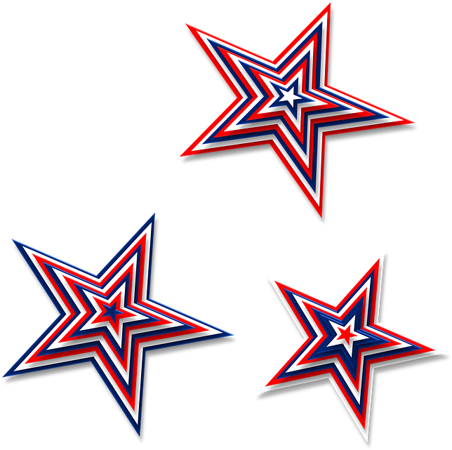 Red White And Blue Star Png Transparent Red White And - Birthday Cake With Stars (736x720), Png Download