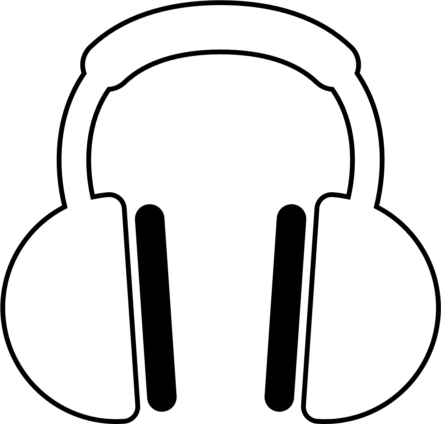 Tumblr - Headphones Clipart Black And White (1969x1969), Png Download