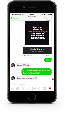 Wersm Facebook Messenger Spotify Iphone6 - Rezo 21, Agence Web (800x509), Png Download