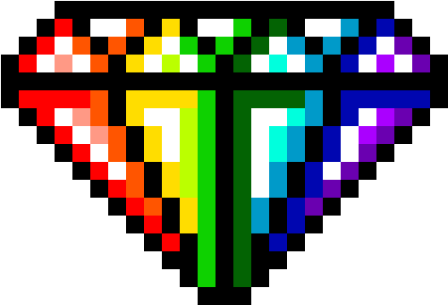 Rainbow Diamond - Rainbow Diamond Pixel Art (560x360), Png Download