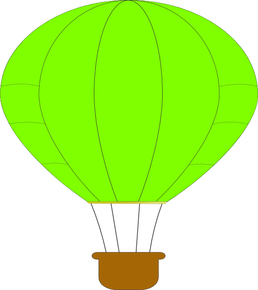 How To Set Use Green Hot Air Balloon Clipart (528x595), Png Download