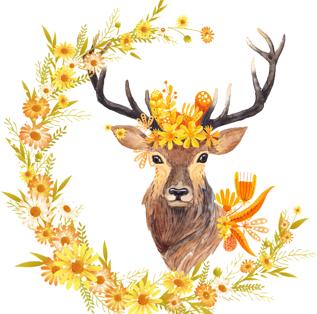 Antlers Watercolor Png Free - Free Fall Printables Home Decor (650x644), Png Download