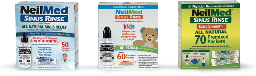 World Leader In Nasal Saline Irrigation System - Neil Med Sinus Rinse Extra Strength Hypertonic Packets (850x400), Png Download