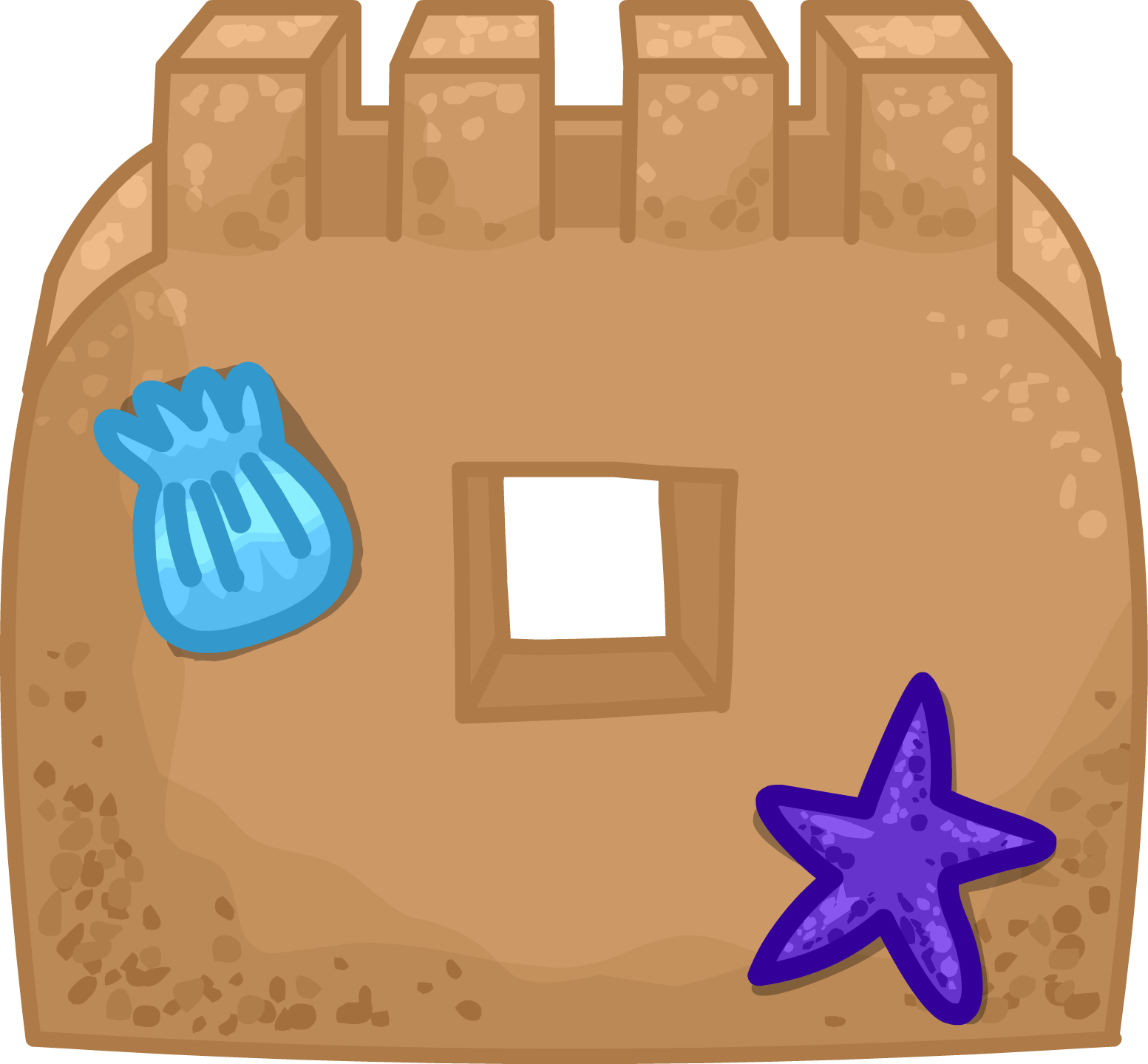 Sand Castle Wall - Club Penguin Sand (1553x1440), Png Download