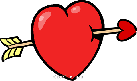 San Valentín Corazón Día Y La Flecha Libres De Derechos - Arrow Through Heart (480x286), Png Download