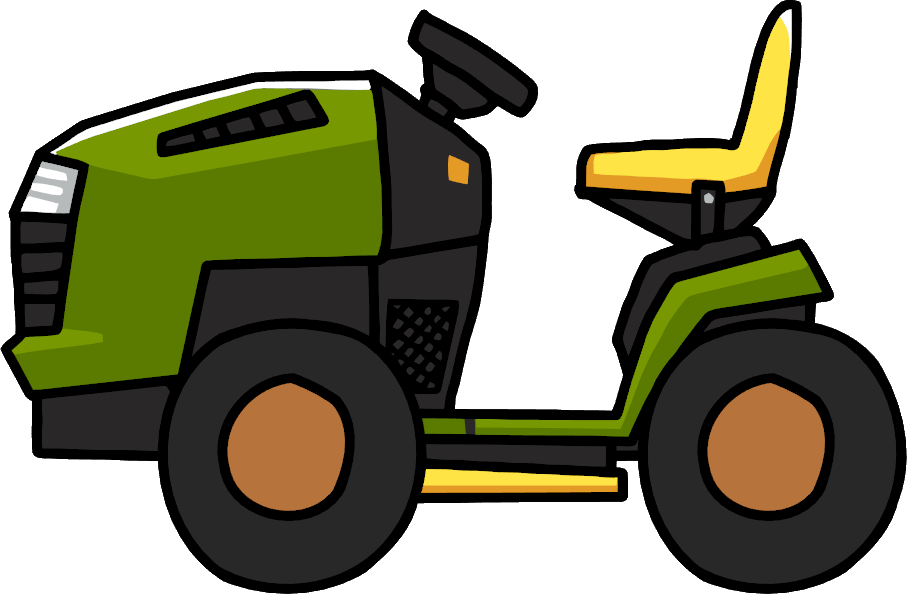 Clipart Freeuse Image Mower Png Scribblenauts Wiki - Cartoon Ride On Mower (907x594), Png Download